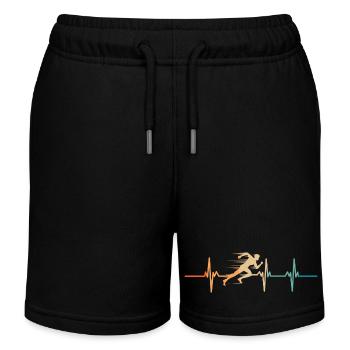 Heartbeat racing - Kids Organic Sweat Shorts by Stanley/Stella - black - Front