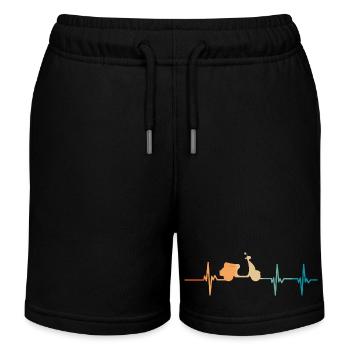 Herzschlag-Roller - Kinder Organic Joggingshorts Mini Bolter von Stanley/Stella - Schwarz - Vorne