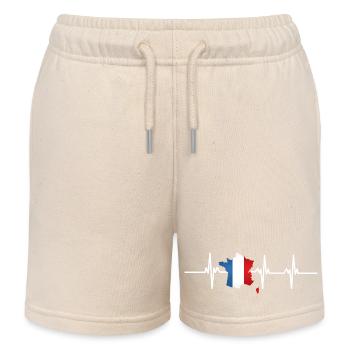 Heartbeat France - Kids Organic Sweat Shorts by Stanley/Stella - soft Ecru - Front