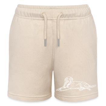 Hund weiß - Kinder Organic Joggingshorts Mini Bolter von Stanley/Stella - Natur - Vorne