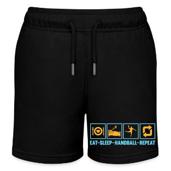 24/7 Handball - Kinder Organic Joggingshorts Mini Bolter von Stanley/Stella - Schwarz - Vorne