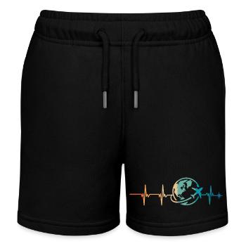 Heartbeat Reisen - Kinder Organic Joggingshorts Mini Bolter von Stanley/Stella - Schwarz - Vorne