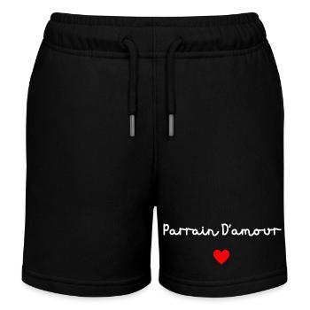 Parrain d’amour - Short de jogging enfant bio Stanley/Stella - noir - Devant