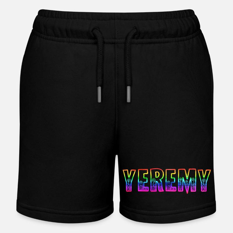 Yeremy RS Arc-en-ciel - Short de jogging enfant bio Stanley/Stella - noir