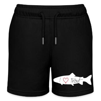 I love trout white - Kinder Organic Joggingshorts Mini Bolter von Stanley/Stella - Schwarz - Vorne