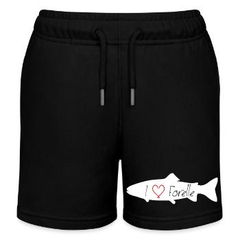 I love Forelle weiss - Kinder Organic Joggingshorts Mini Bolter von Stanley/Stella - Schwarz - Vorne