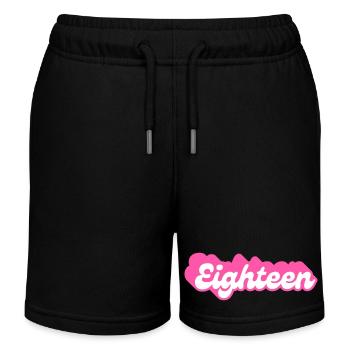 Achtzehn Geburtstag - 18. Geburtstag retro pink - Kinder Organic Joggingshorts Mini Bolter von Stanley/Stella - Schwarz - Vorne
