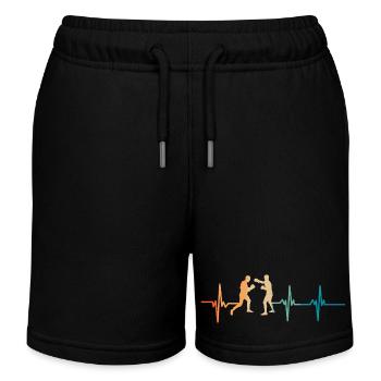 Herzschlag-Boxen - Kinder Organic Joggingshorts Mini Bolter von Stanley/Stella - Schwarz - Vorne