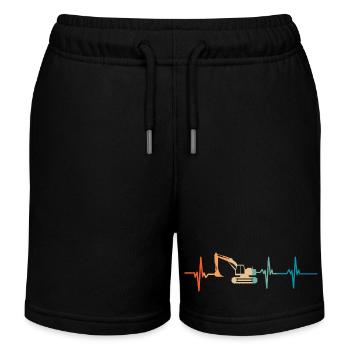 Bagger-Herzschlag - Kinder Organic Joggingshorts Mini Bolter von Stanley/Stella - Schwarz - Vorne