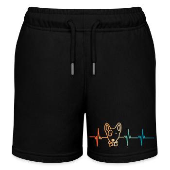 Bullterrier-Herzschlag - Kinder Organic Joggingshorts Mini Bolter von Stanley/Stella - Schwarz - Vorne