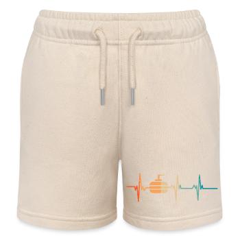 Heartbeat Curling - Kids Organic Sweat Shorts by Stanley/Stella - soft Ecru - Front