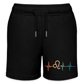 Löwe Herzschlag Sternzeichen - Kinder Organic Joggingshorts Mini Bolter von Stanley/Stella - Schwarz - Vorne