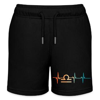 Waage Sternzeichen Herzschlag - Kinder Organic Joggingshorts Mini Bolter von Stanley/Stella - Schwarz - Vorne