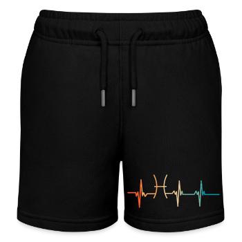 Fische Sternzeichen Herzschlag - Kinder Organic Joggingshorts Mini Bolter von Stanley/Stella - Schwarz - Vorne