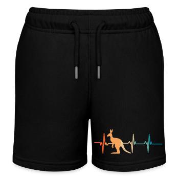 Känguru-Herzschlag - Kinder Organic Joggingshorts Mini Bolter von Stanley/Stella - Schwarz - Vorne