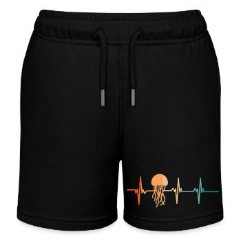 Battement de cœur méduse - Short de jogging enfant bio Stanley/Stella - noir - Devant