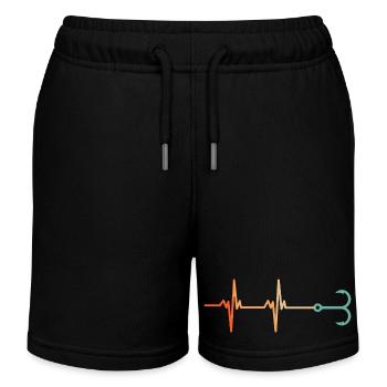 Battement de cœur Hameçon - Short de jogging enfant bio Stanley/Stella - noir - Devant
