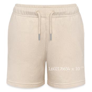 elementary charge e - Kids Organic Sweat Shorts by Stanley/Stella - soft Ecru - Front