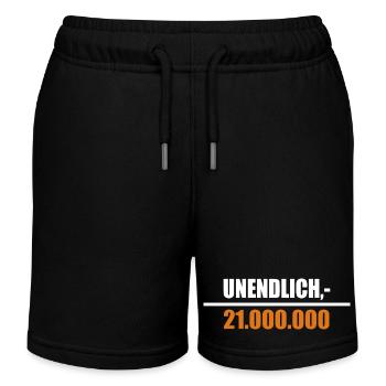 Unendlich geteilt durch 21 Millionen - Kinder Organic Joggingshorts Mini Bolter von Stanley/Stella - Schwarz - Vorne
