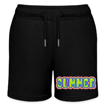 Summer - sun - holiday - good mood - Kids Organic Sweat Shorts by Stanley/Stella - black - Front