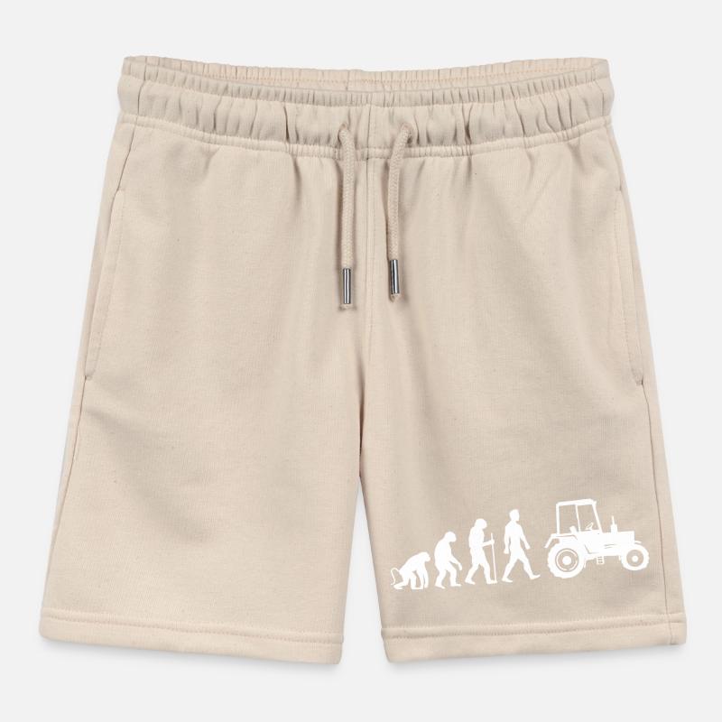 Tractor Evolution Kids Organic Sweat Shorts by Stanley/Stella