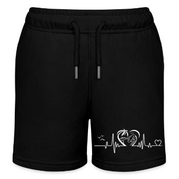 Summer Beach Heartbeat Funny Family Vacation Beach - Short de jogging enfant bio Stanley/Stella - noir - Devant