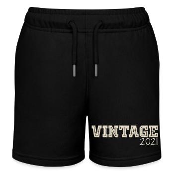Vintage 2021 Original 2021 Rétro 2021 Cadeau 2021 - Short de jogging enfant bio Stanley/Stella - noir - Devant