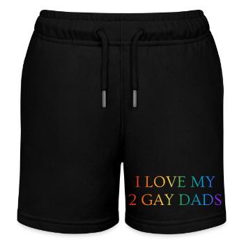 Ich liebe meine 2 schwulen Väter - Kinder Organic Joggingshorts Mini Bolter von Stanley/Stella - Schwarz - Vorne