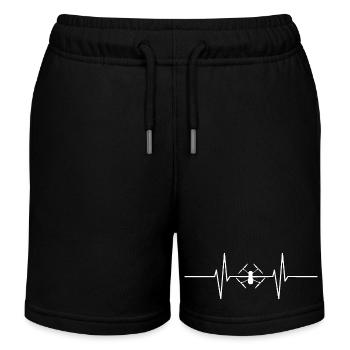 Herzschlag mit Drohne - Kinder Organic Joggingshorts Mini Bolter von Stanley/Stella - Schwarz - Vorne