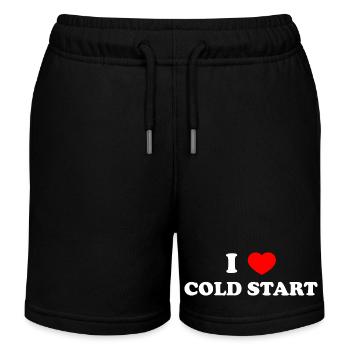 I love cold start - Kids Organic Sweat Shorts by Stanley/Stella - black - Front