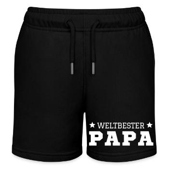 Weltbester Papa - Kinder Organic Joggingshorts Mini Bolter von Stanley/Stella - Schwarz - Vorne