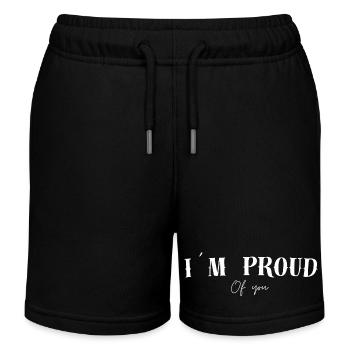 Ich bin stolz auf Dich - Vater Sohn Tochter - Kinder Organic Joggingshorts Mini Bolter von Stanley/Stella - Schwarz - Vorne