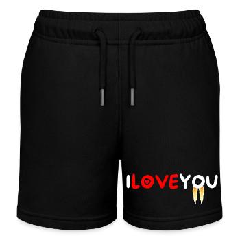 Ich liebe dich Erklärung Liebespaare - Kinder Organic Joggingshorts Mini Bolter von Stanley/Stella - Schwarz - Vorne