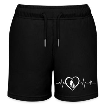 Daddy Heartbeat - Kids Organic Sweat Shorts by Stanley/Stella - black - Front