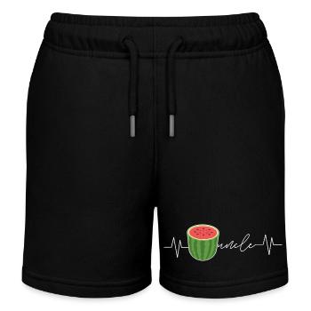 Watermelon heartbeat - Kids Organic Sweat Shorts by Stanley/Stella - black - Front