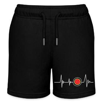 Watermelon heartbeat - Kids Organic Sweat Shorts by Stanley/Stella - black - Front