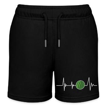 Watermelon heartbeat - Kids Organic Sweat Shorts by Stanley/Stella - black - Front