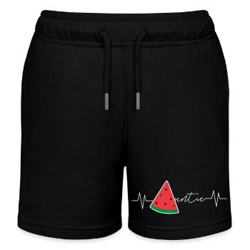 Watermelon heartbeat - Kids Organic Sweat Shorts by Stanley/Stella - black - Front