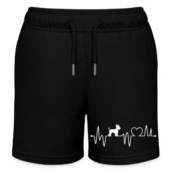 Herzschlag Hund Hund - Kinder Organic Joggingshorts Mini Bolter von Stanley/Stella - Schwarz - Vorne