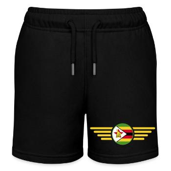 Ich liebe Simbabwe, Eleganz Stil Design T-Shirt - Kinder Organic Joggingshorts Mini Bolter von Stanley/Stella - Schwarz - Vorne