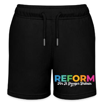 Reform, For A Greater Britain - Kids Organic Sweat Shorts by Stanley/Stella - black - Front