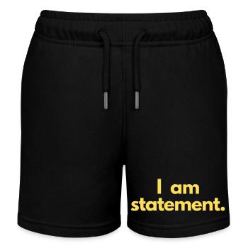 statement txt yellow - Kids Organic Sweat Shorts by Stanley/Stella - black - Front