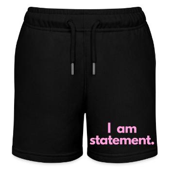 statement txt pink - Kinder Organic Joggingshorts Mini Bolter von Stanley/Stella - Schwarz - Vorne
