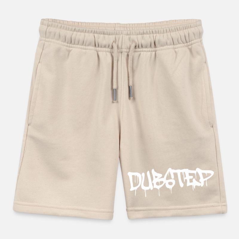 Dub Step Techno Music Party Drop Graffiti Text Kids Organic Sweat Shorts by Stanley/Stella