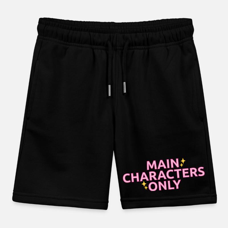 Main Characters Only statement design Kids Organic Sweat Shorts by Stanley/Stella
