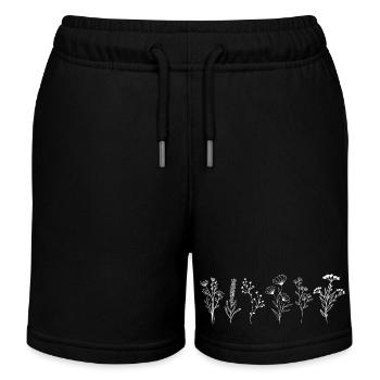 Wildblumen-Strauß - Kinder Organic Joggingshorts Mini Bolter von Stanley/Stella - Schwarz - Vorne