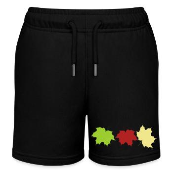 autumn leaves - Kids Organic Sweat Shorts by Stanley/Stella - black - Front