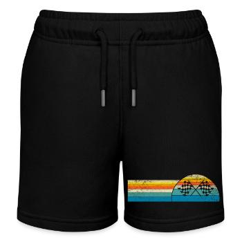 Race Flag Flag Symbol Icon Voitures Illustration - Kids Organic Sweat Shorts by Stanley/Stella - black - Front