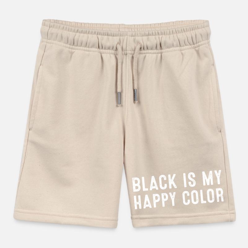 Le noir est ma couleur heureuse Short de jogging enfant bio Stanley/Stella