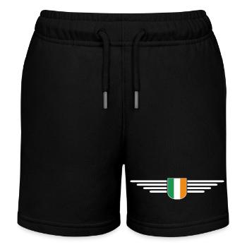 I Love Ireland Elegance Style Design T-Shirt - Kids Organic Sweat Shorts by Stanley/Stella - black - Front
